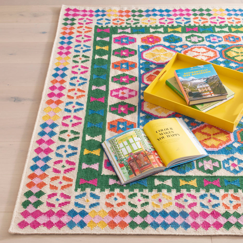 Rainbow Row Handwoven Wool Rug | Multi