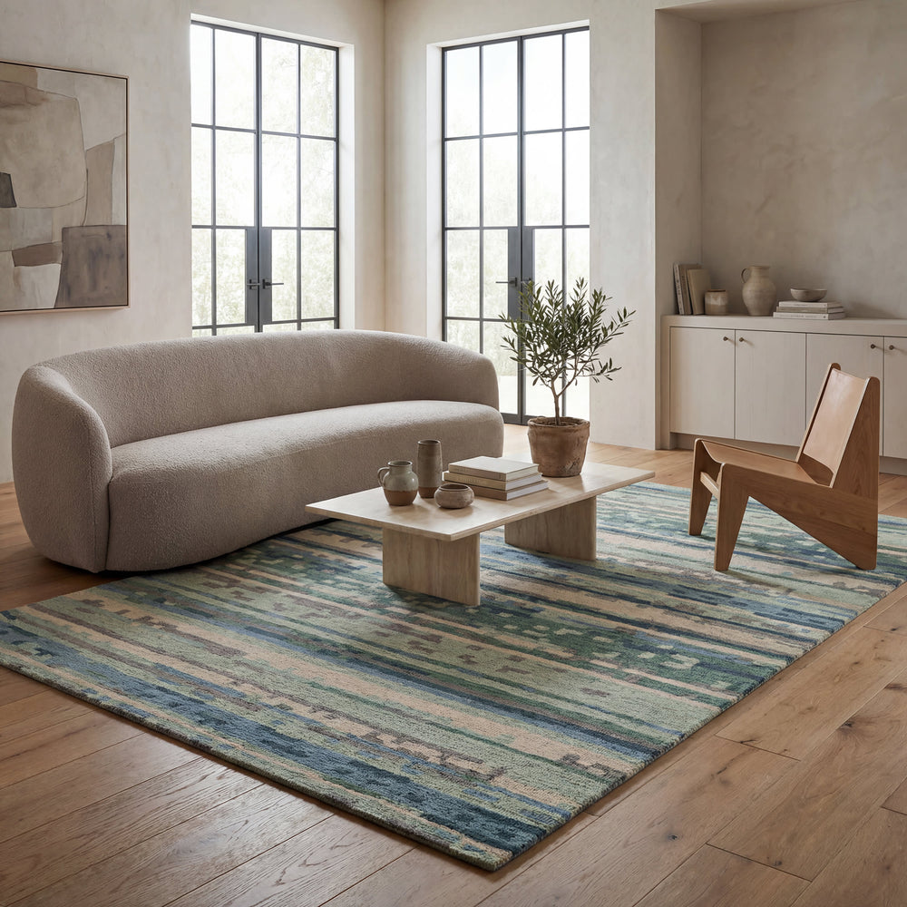 Maraza Modern Geometric Indoor Rug | Blue