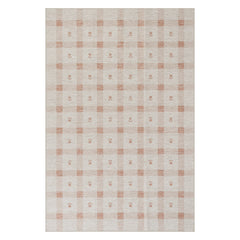 Elenica Modern Plaid Machine Washable Rug | Peach