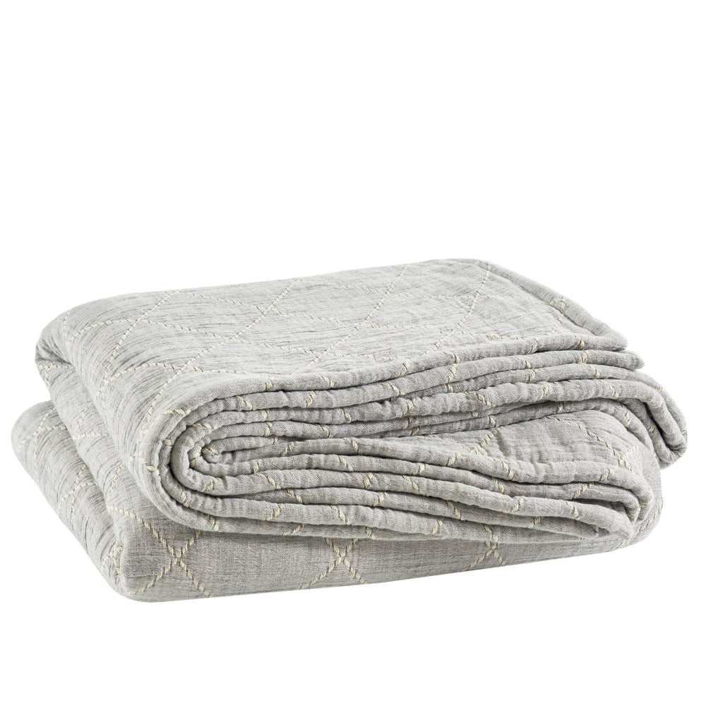 Tilden Matelasse Coverlet | Natural/Grey