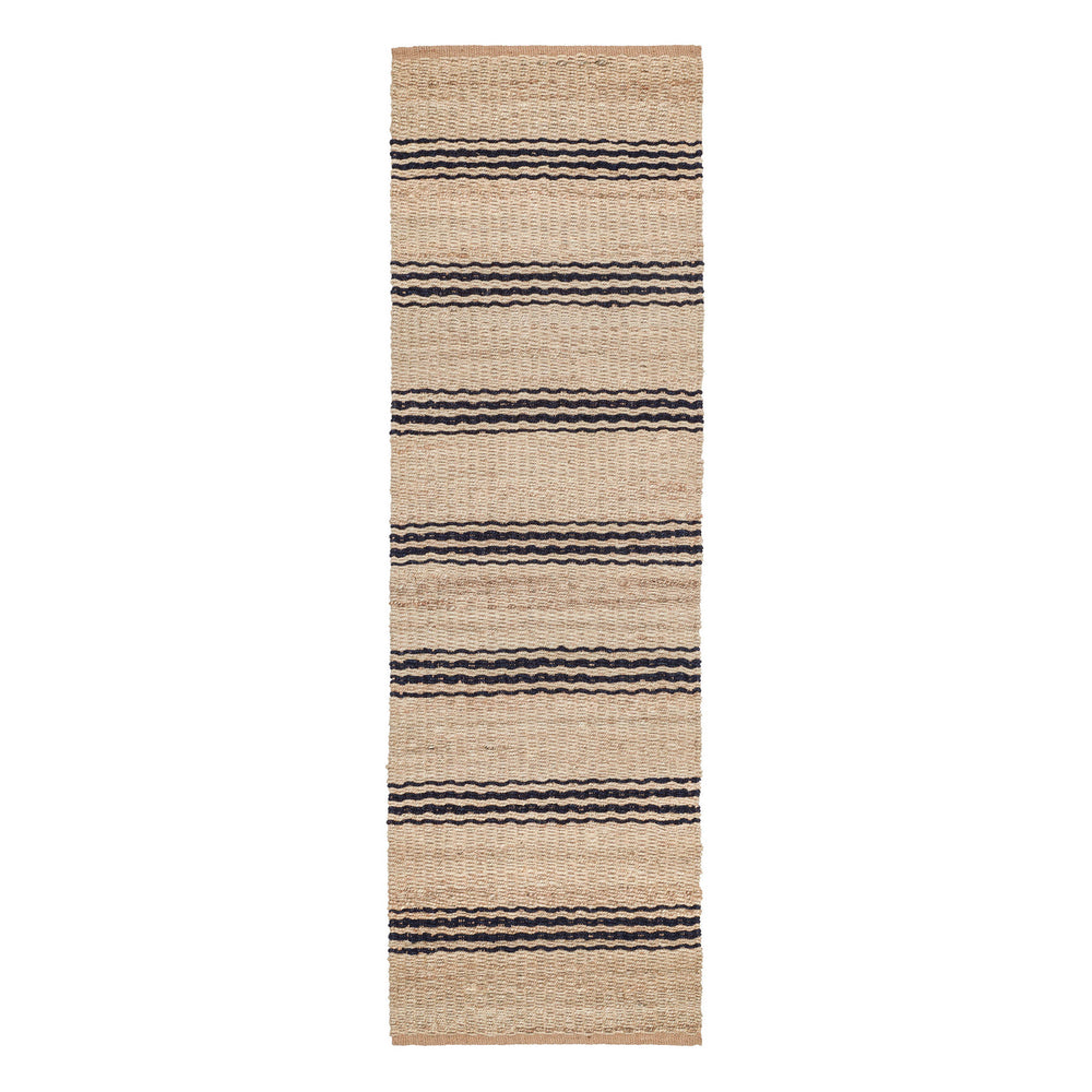 Jute Ticking Handwoven Rug | Indigo