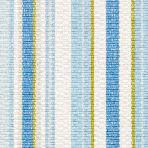 Daphne Stripe Handwoven Cotton Rug Swatch | French Blue