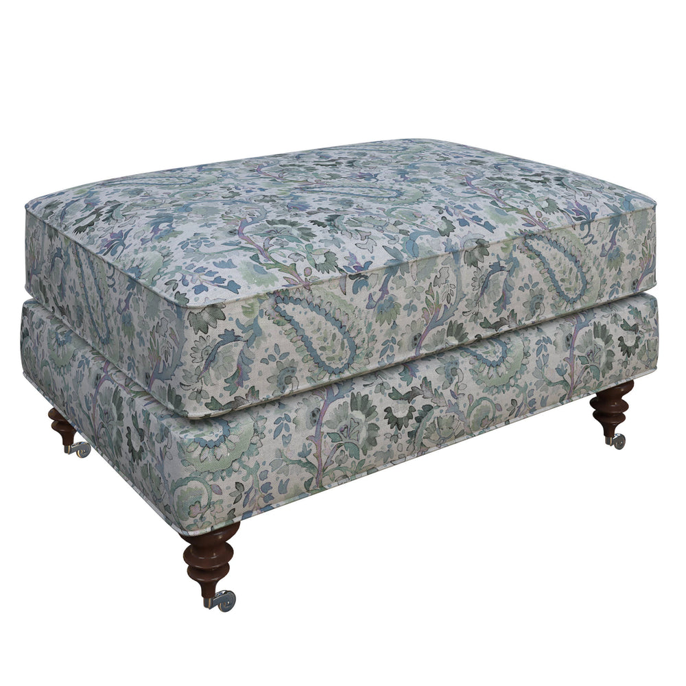 Norfolk Ottoman | Ines Linen Blue