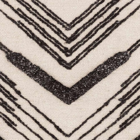 Tasha Handwoven Wool Rug Swatch | Ivory/Black