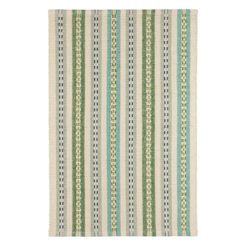 Long Slade Handwoven Cotton Rug | Teal