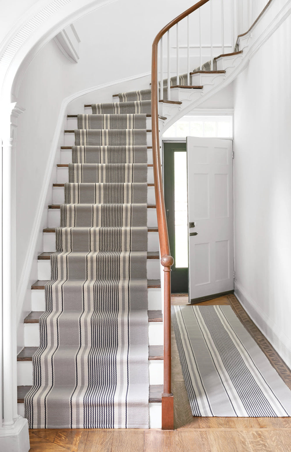 Gunner Stripe Handwoven Cotton Rug | Blue