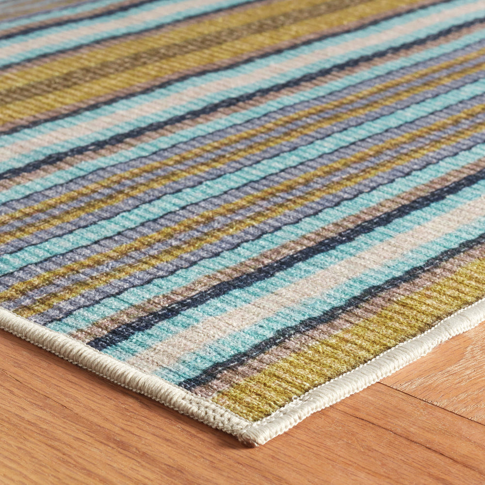 Treehouse Stripe Machine Washable Rug | Green