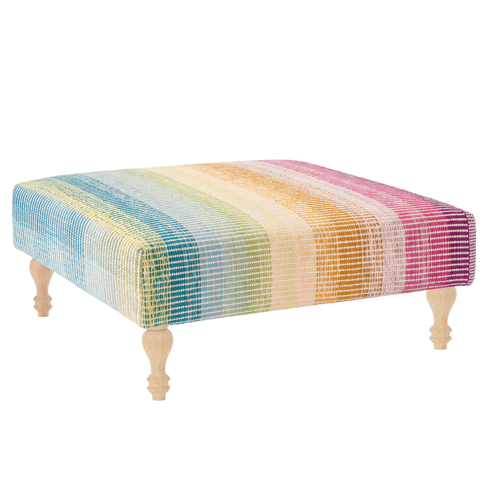 Watercolor Horizon Rug Ottoman | Multi