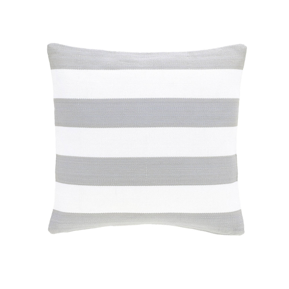 Catamaran Stripe Indoor/Outdoor Decorative Pillow | Pearl Grey/White