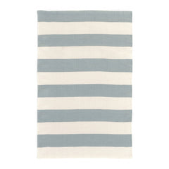 Catamaran Stripe Handwoven Indoor/Outdoor Rug | Light Blue/Ivory