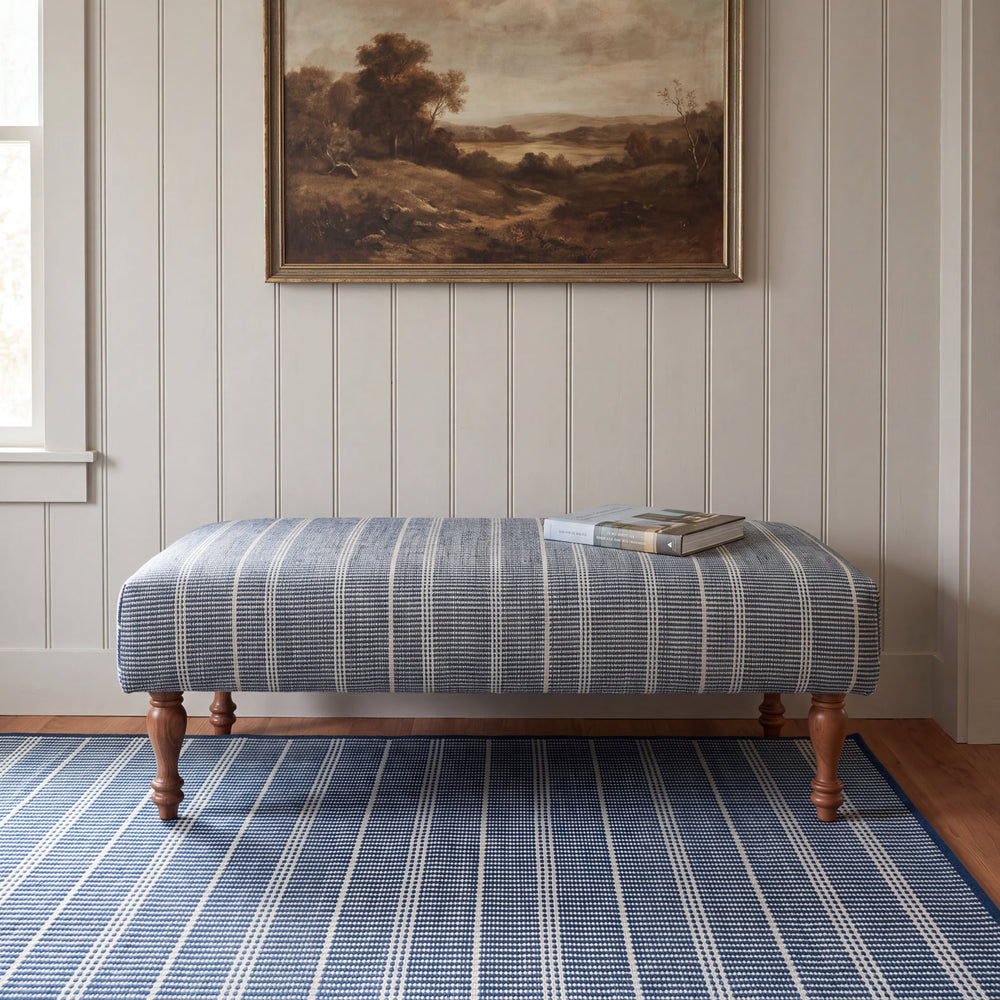 Samson PET Custom Rug Ottoman | Navy