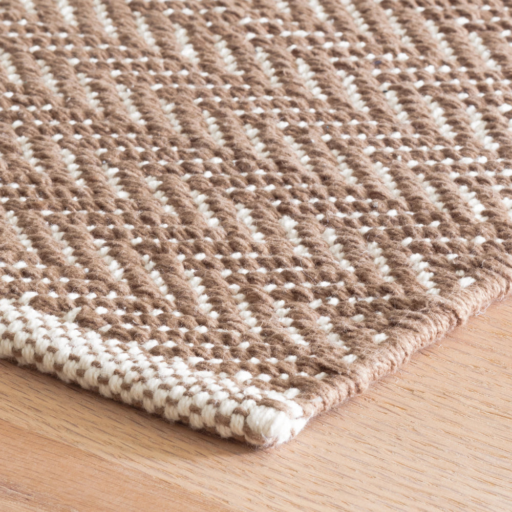 Herringbone Handwoven Cotton Rug | Stone