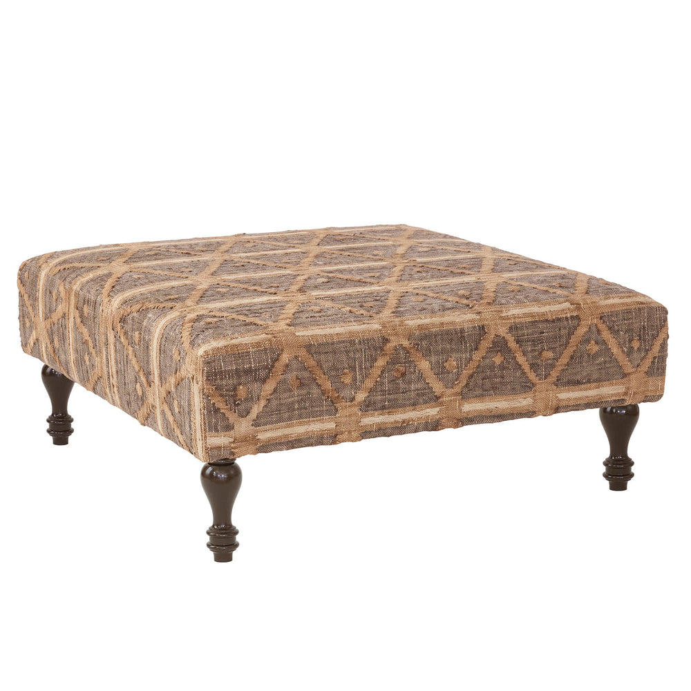 Rumi Rug Ottoman | Brown