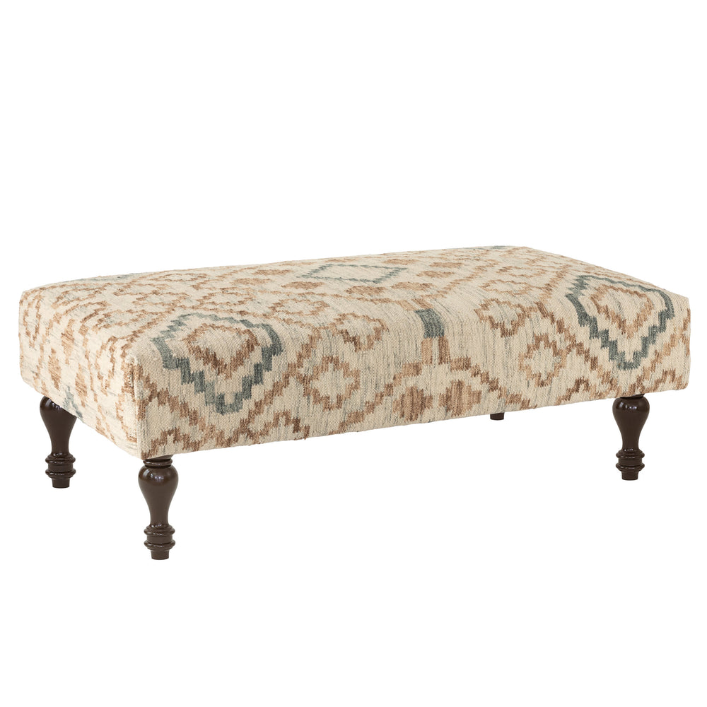 Jelly Roll Custom Rug Ottoman | Blue