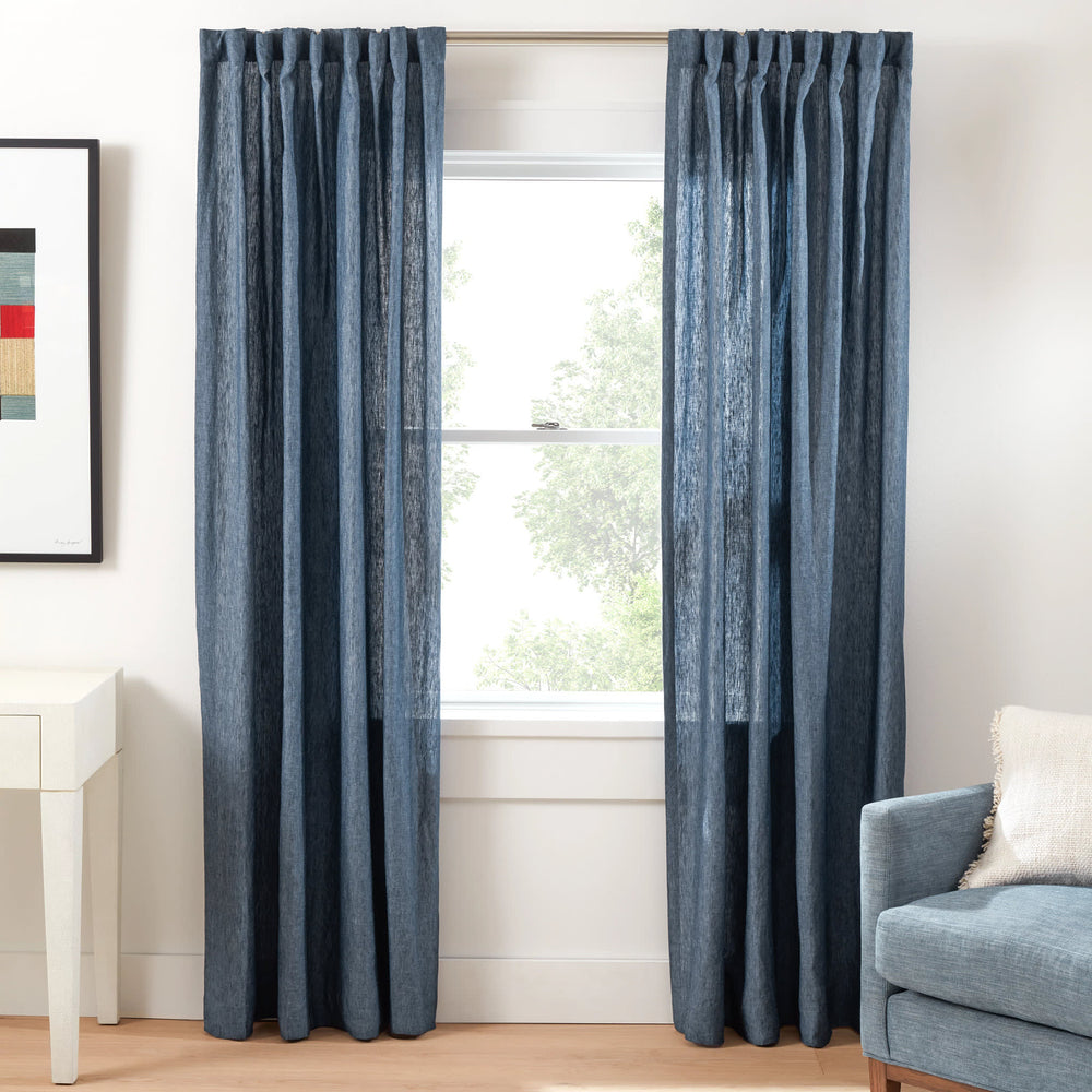 Jovi Linen Curtain Panel | Ink