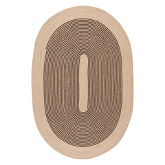 Mysore Hand-Braided Jute Oval Striped Rug | Dark Brown
