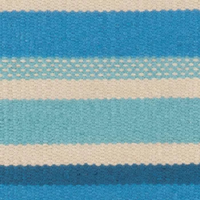 Seed Stitch Stripe Handwoven Indoor/Outdoor Rug Swatch | Blue