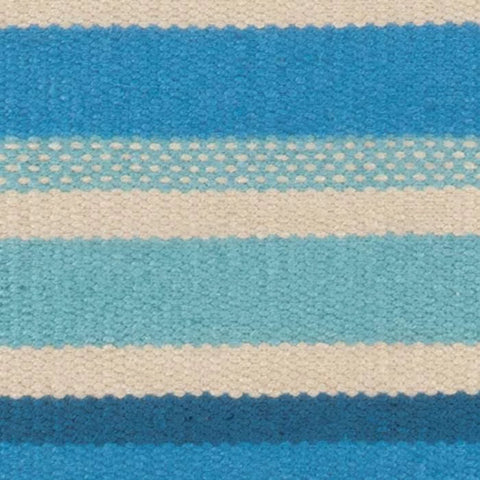 Seed Stitch Stripe Handwoven Indoor/Outdoor Rug Swatch | Blue
