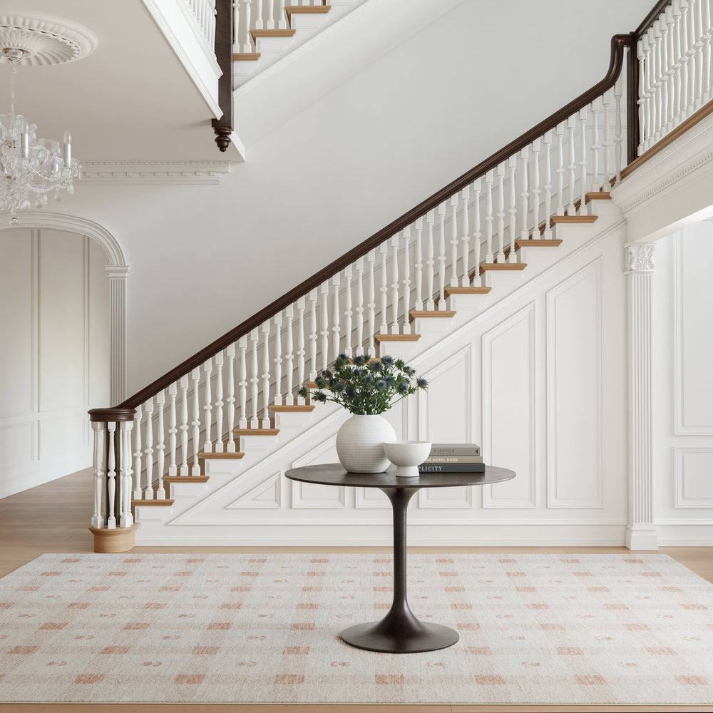 Gingham Machine Washable Rug | Blush