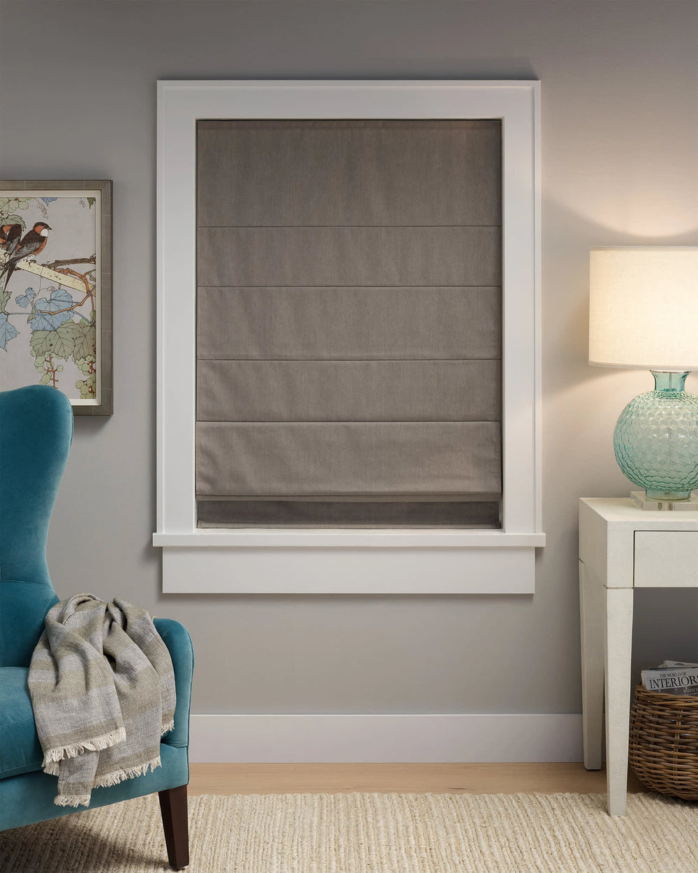 Textured Cordless Roman Shade | Grey