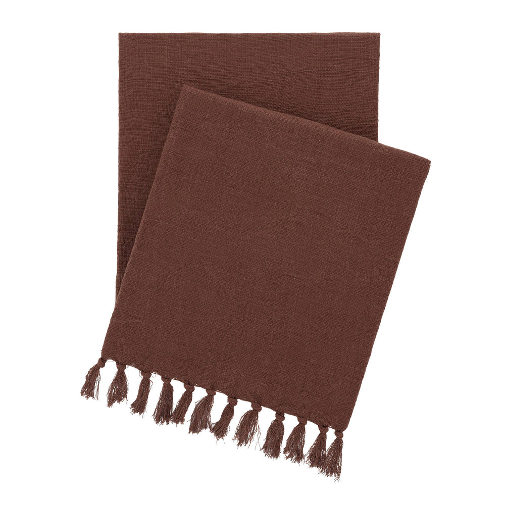 Evelyn Linen Throw | Russet