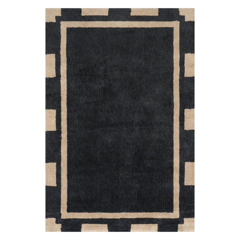 Orlina Bordered Cotton Rug | Blue