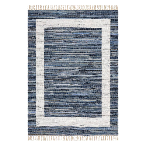 Dymera Denim Bohemian Bordered Rug | Blue