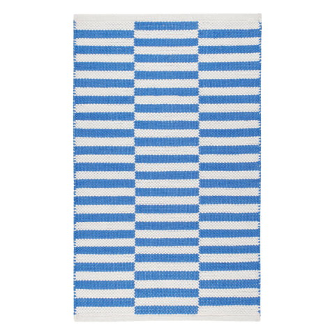 Sailing Stripe Handwoven Indoor/Outdoor Rug | French Blue