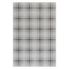 Andri Modern Plaid Machine Washable Rug | Black