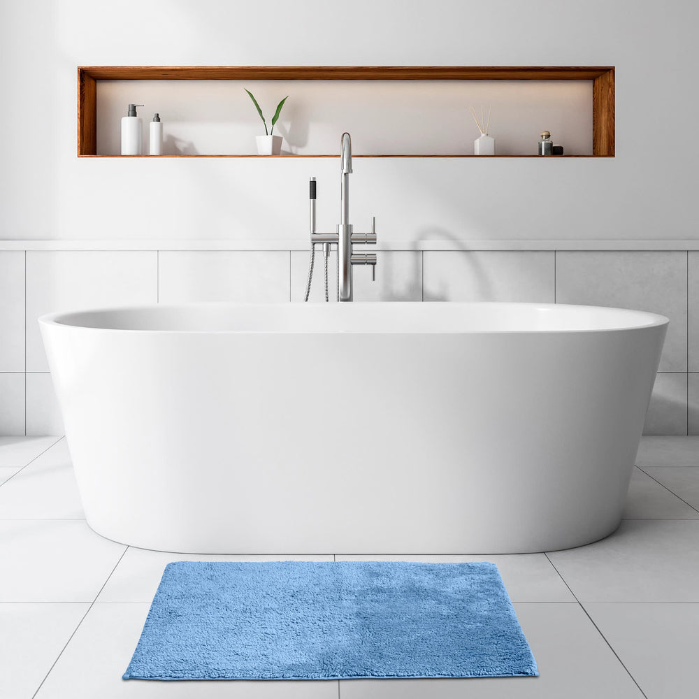 Reversible Solid Bath Rug | Blue