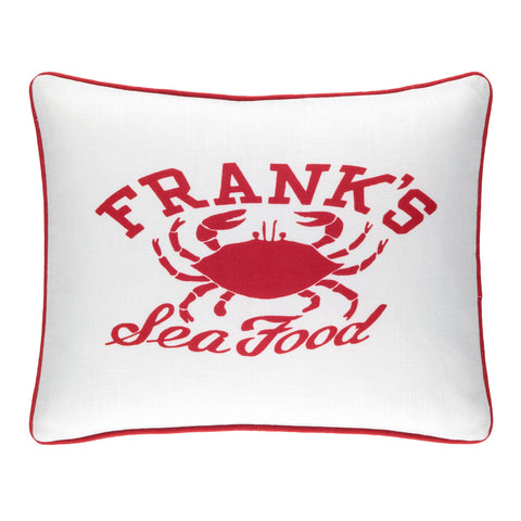 Frank's Seafood Indoor/Outdoor Decorative Pillow Cover | Red
