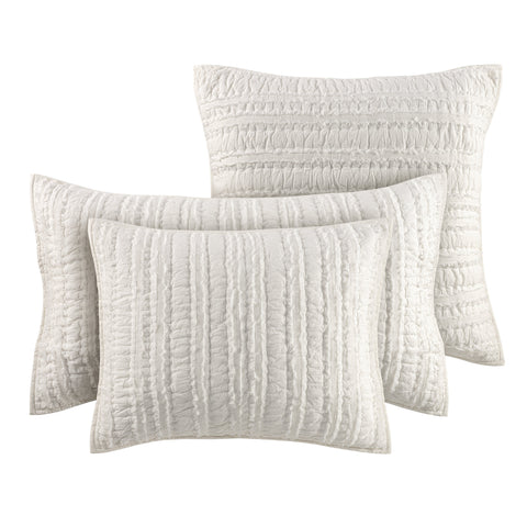 Lettie Voile Quilted Sham | Ivory