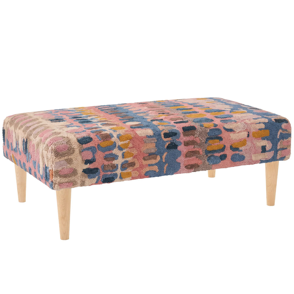 Paint Chip Rug Ottoman | Coral