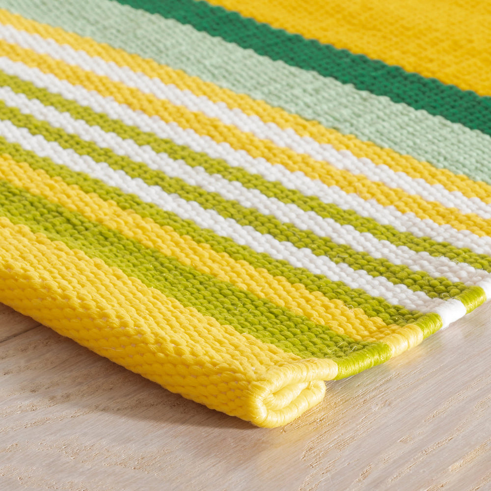 Sunny Stripe Handwoven Indoor/Outdoor Rug | Lemon