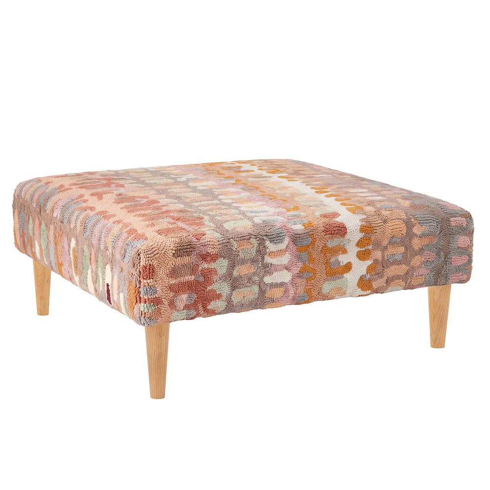 Paint Chip Rug Ottoman | Stone