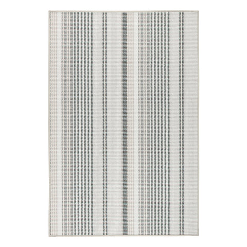 Gradation Ticking Machine Washable Rug | Grey