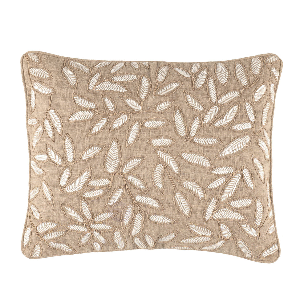 Amelia Embroidered Decorative Pillow Cover | Natural