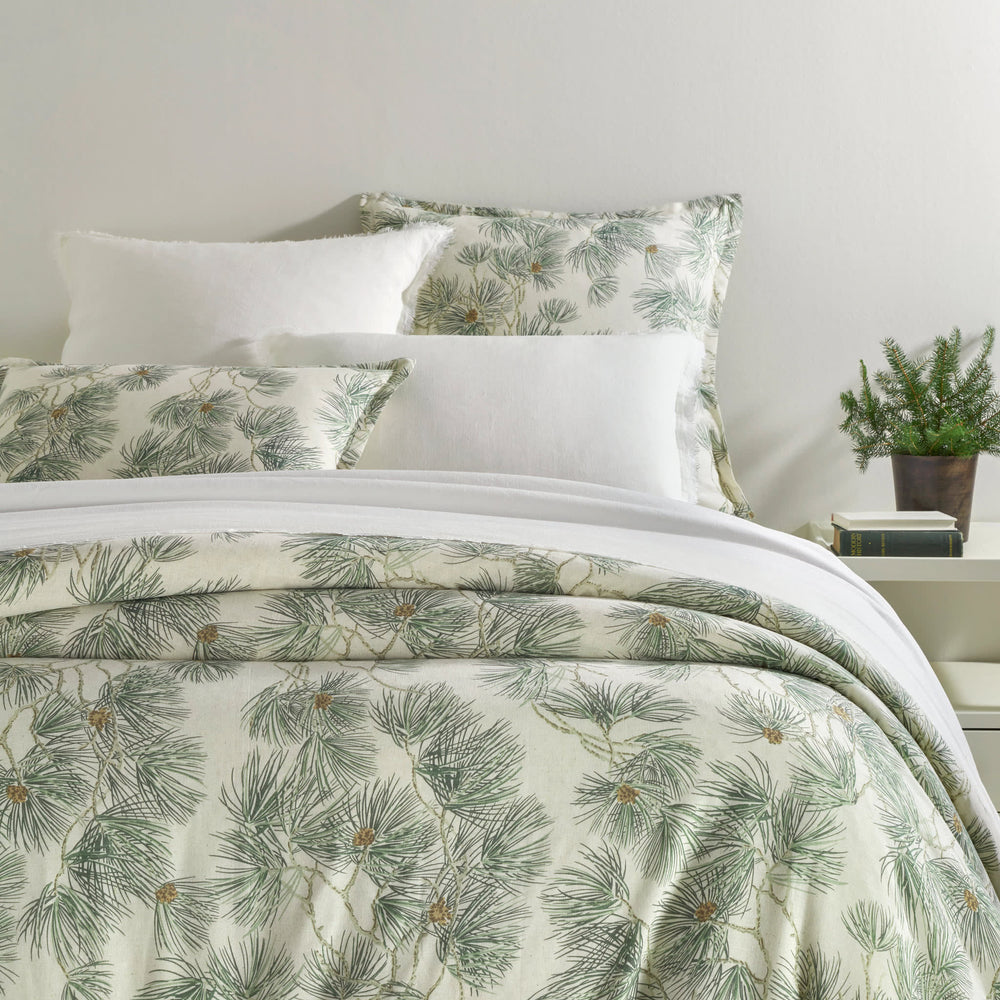 Vintage Pine Boughs Duvet Cover | Natural