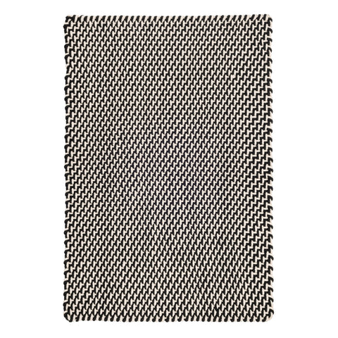 Two-Tone Rope Handwoven Indoor/Outdoor Rug | Black/Ivory