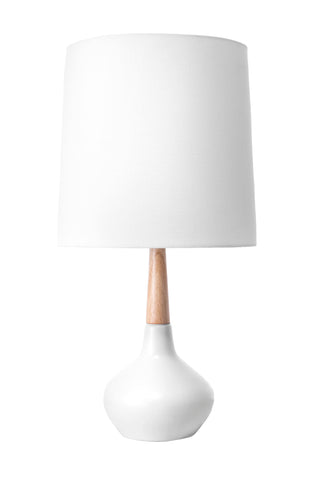 25-inch Kayla Ogee Ceramic Vase Table Lamp | White