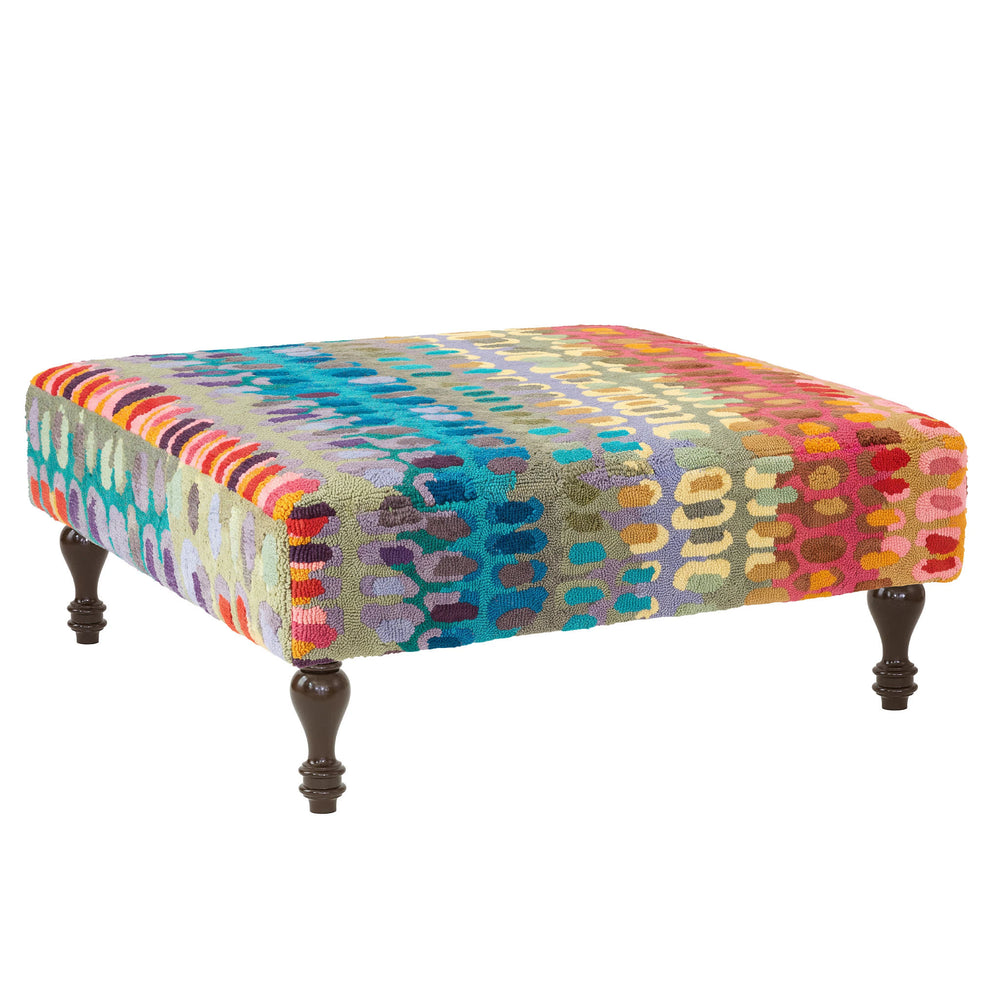 Paint Chip Rug Ottoman | Multi