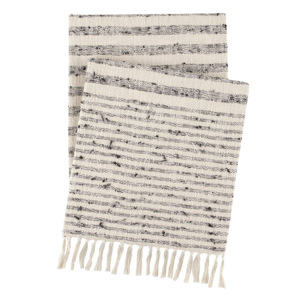 Northville Stripe Throw | Black/Ivory