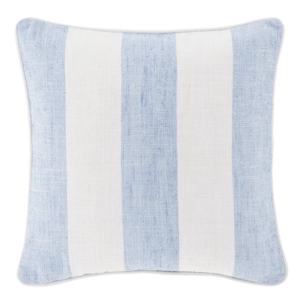 Awning Stripe Indoor/Outdoor Decorative Pillow Cover | Soft French Blue