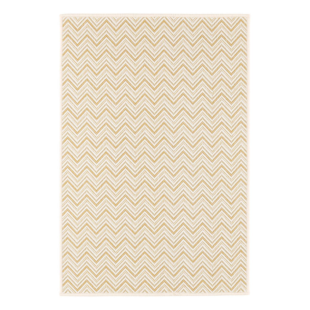 Happy Chevron Woven Indoor/Outdoor Custom Rug | Gold