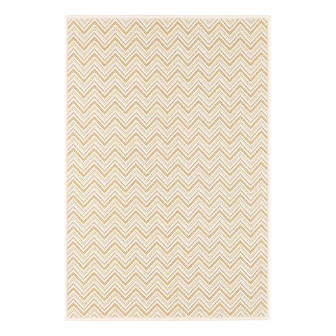 Happy Chevron Woven Indoor/Outdoor Custom Rug | Gold