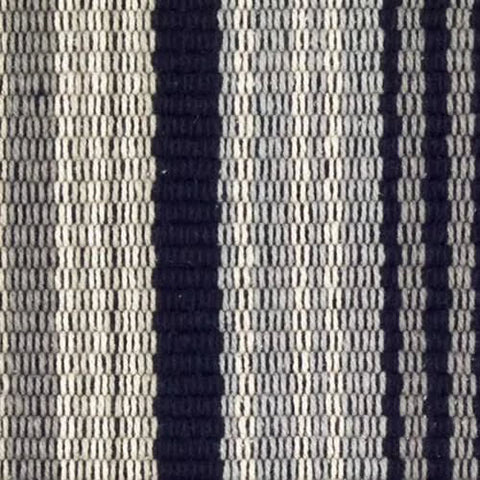 Alfie Ticking Handwoven Cotton Rug Swatch | Black