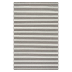 Meredith Wide Striped Indoor/Outdoor Custom Rug | Grey