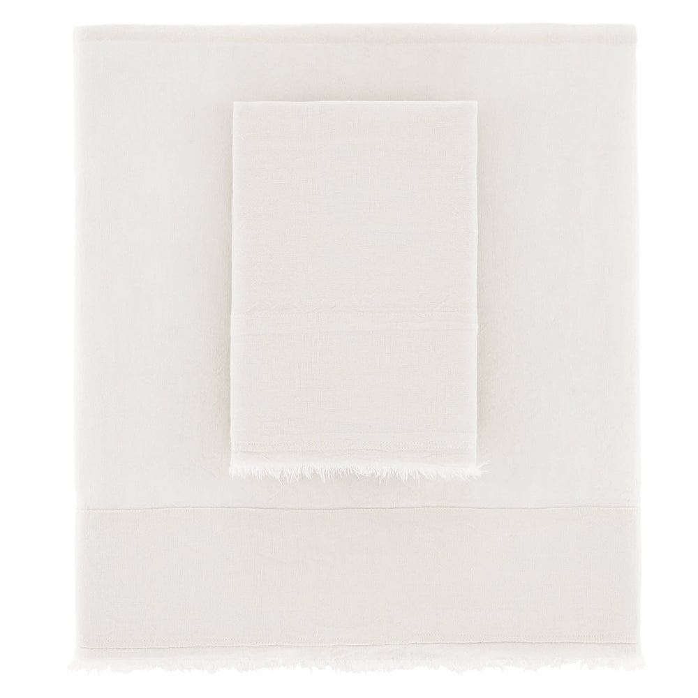 Faye Linen Sheet Set | Dove White