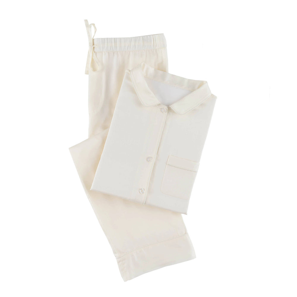 Silken Solid Pajama | Ivory