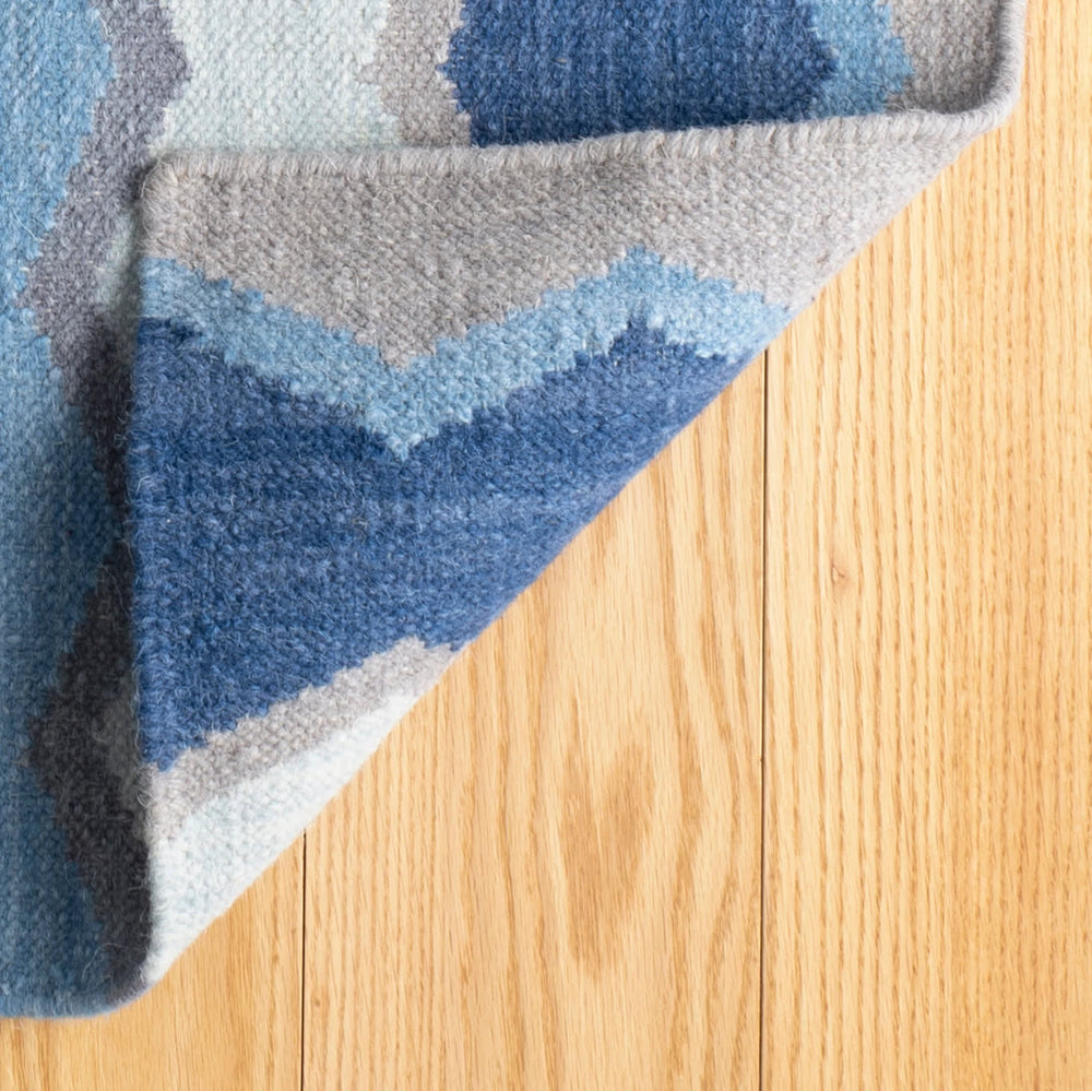 Safety Net Handwoven Wool Rug | Blue